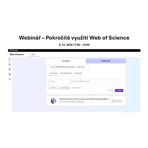 Webinář – Pokročilé využití Web of Science