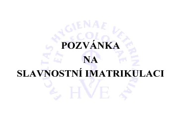 Imatrikulace studentů FVHE - 7. listopadu 2025